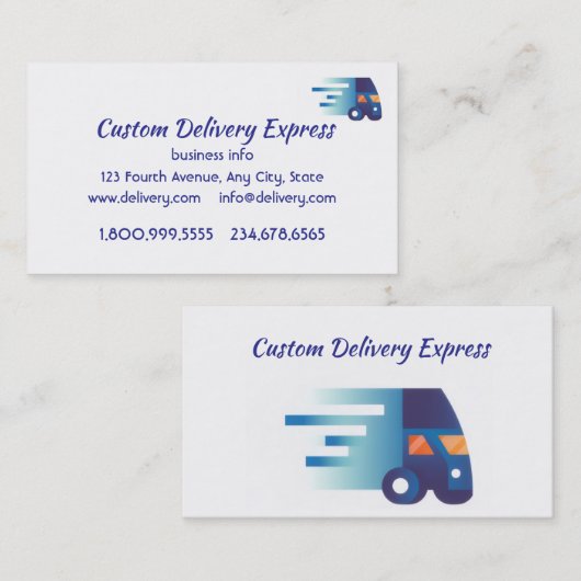 Carte De Visite Delivery Driver Custom Business Custom (Devant / Derrière)