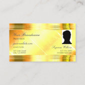 Carte De Visite Deluxe Shimmery Yellow Gold Frontières Monogramme (Dos)