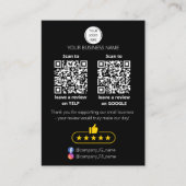 Carte De Visite Demande d'avis de petite entreprise sur GOOGLE et (Devant)