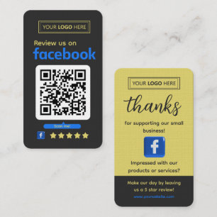Carte De Visite Demande d'avis Facebook Charbon Ardoise