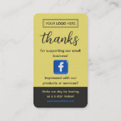 Carte De Visite Demande d'avis Facebook Charbon Ardoise (Dos)