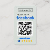 Carte De Visite Demande d'avis Facebook Entreprise Vert Pâle (Devant)