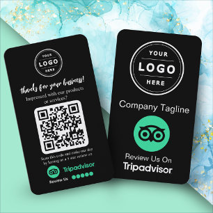 Carte De Visite Demande d'avis TripAdvisor avec logo et code QR