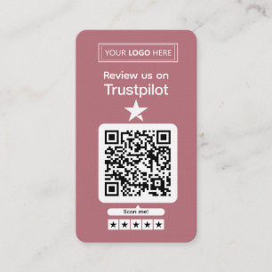 Carte De Visite Demande d'avis Trustpilot avec code QR scannable