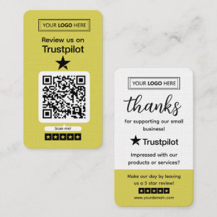 Carte De Visite Demande d'avis Trustpilot avec code QR scannable