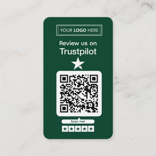 Carte De Visite Demande d'avis Trustpilot avec code QR scannable (Devant)