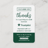 Carte De Visite Demande d'avis Trustpilot avec code QR scannable (Dos)