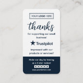 Carte De Visite Demande d'avis Trustpilot avec code QR scannable (Dos)