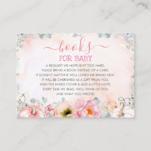 Carte De Visite Demande de Baby shower Citrouille rose