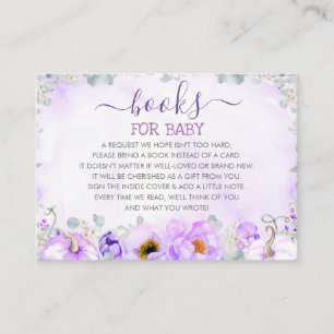 Carte De Visite Demande de Baby shower Citrouille violet