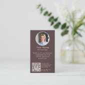 Carte De Visite Demande de commentaire moderne avec code QR et pho (Debout devant)