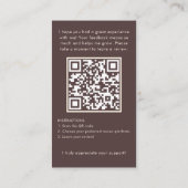 Carte De Visite Demande de commentaire moderne avec code QR et pho (Dos)
