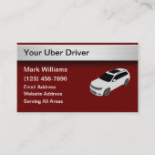 Carte De Visite Demande de course cool simple pour chauffeur Uber (Devant)