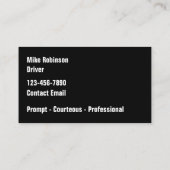 Carte De Visite Demande de course de chauffeur Uber classe (Dos)