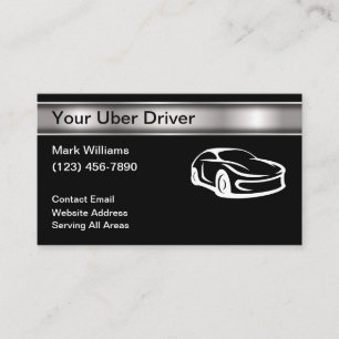 Carte De Visite Demande de course de chauffeur Uber moderne et coo