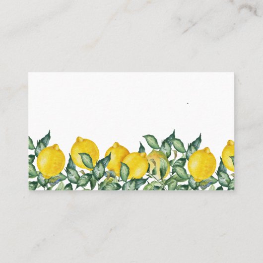 Carte De Visite Demande de recette pour Fête de l'mariée Citron ve (Dos)