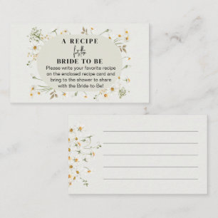 Carte De Visite Demande de recette pour Fête des mariées Fleur sau