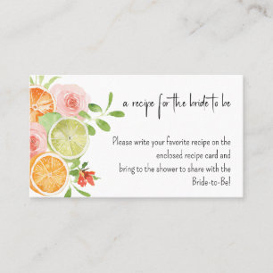 Carte De Visite Demande de recette pour les fleurs d'agrumes de Fê