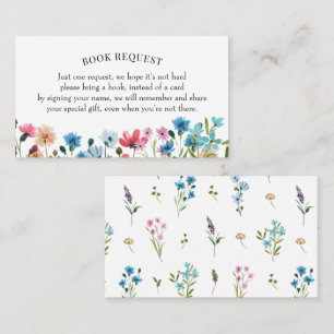 Carte De Visite Demande de réservation fleur sauvage ou Livre pour