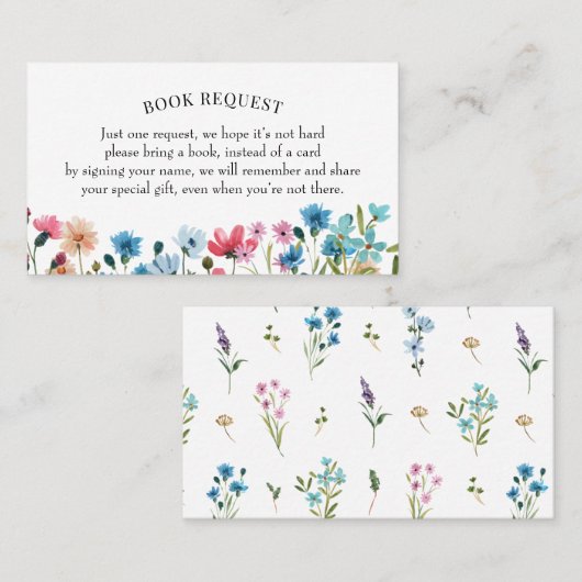 Carte De Visite Demande de réservation fleur sauvage ou Livre pour (Devant / Derrière)