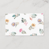 Carte De Visite Demande de réservation fleur sauvage/Réserver pour (Dos)