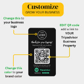Carte De Visite Demande de révision TripAdvisor avec logo et code 