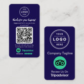 Carte De Visite Demande de révision TripAdvisor avec logo et code  (Devant / Derrière)