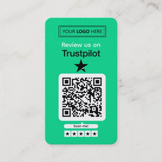 Carte De Visite Demande de révision Trustpilot avec code QR numéri (Devant)