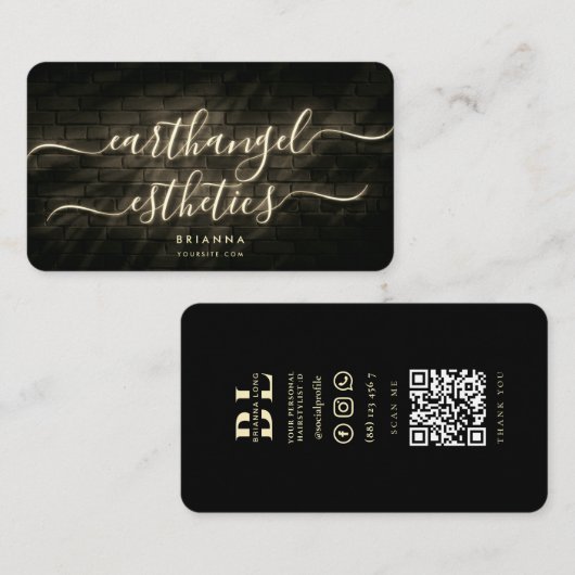 Carte De Visite Demande : Earthangel Esthetics Llow Script (Devant / Derrière)