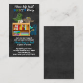 Carte De Visite Demandes de livres de discussions de dinosaures au (Devant / Derrière)