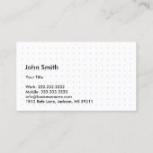 Carte de visite d'emballage et de déplacement prof (Dos)