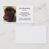 Carte de visite d'embarquement d'animal familier (Devant / Derrière)