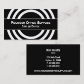 Carte de visite demi-cerclé ultramoderne, blanc (Devant / Derrière)