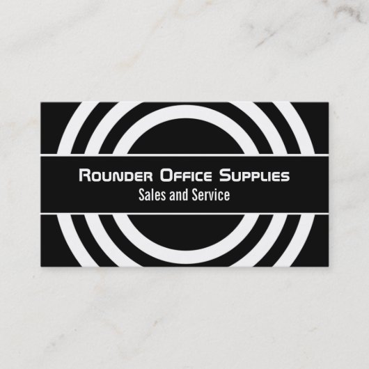 Carte de visite demi-cerclé ultramoderne, blanc (Devant)