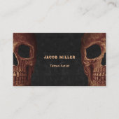 Carte De Visite Demi-crâne gothique Boutique de tatouage noir Brow (Devant)