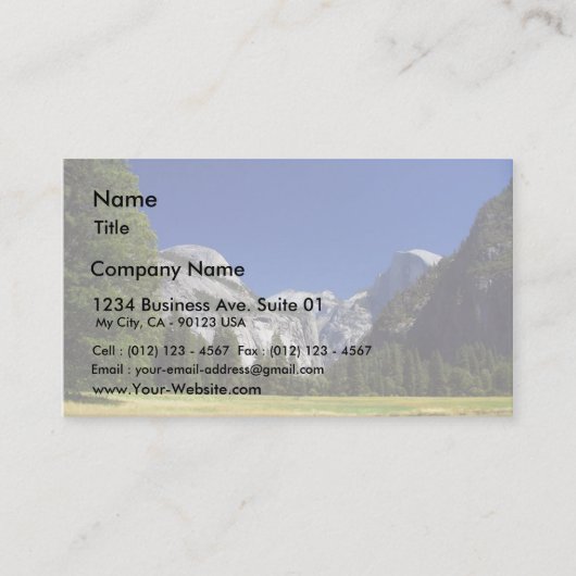 Carte De Visite Demi de dôme en parc national de Yosemite (Devant)
