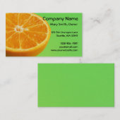 Carte De Visite Demi de tranche de fruit orange (Devant / Derrière)