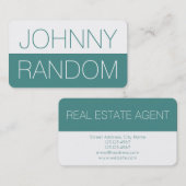 Carte De Visite Demi-double ton vert gras (Devant / Derrière)