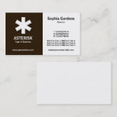 Carte De Visite Demi et demi (astérisque) - Brown foncé et blanc (Devant / Derrière)