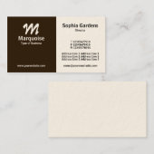 Carte De Visite Demi et demi - Brown foncé (carte à crème) (Devant / Derrière)