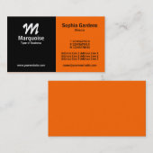 Carte De Visite Demi et demi - Noir et orange (FF6600) (Devant / Derrière)
