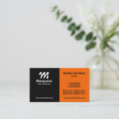 Carte De Visite Demi et demi - Noir et orange (FF6600) (Debout devant)