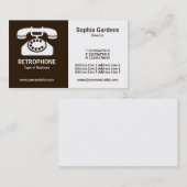 Carte De Visite Demi et demi (téléphone) - Brown foncé et blanc (Devant / Derrière)