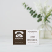 Carte De Visite Demi et demi (téléphone) - Brown foncé et blanc (Debout devant)