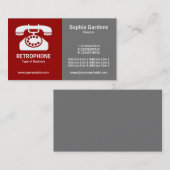 Carte De Visite Demi et demi (téléphone) - Maroon et gris (Devant / Derrière)