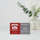 Carte De Visite Demi et demi (téléphone) - Maroon et gris (Debout devant)