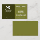 Carte De Visite Demi et demi - Tons verts (Devant / Derrière)