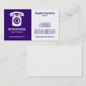 Carte De Visite Demi et demi (Wallphone) - Violet profond et blanc (Devant / Derrière)