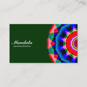 Carte De Visite Demi Mandala 06 - Vert foncé 003300