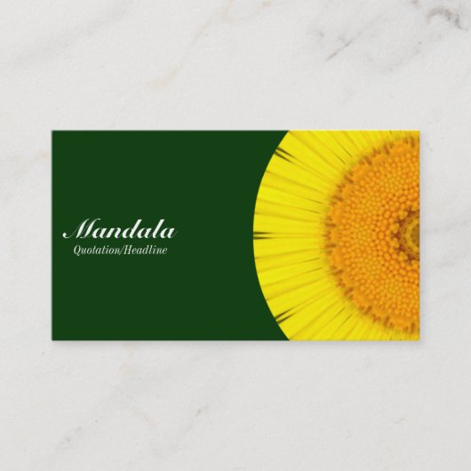 Carte De Visite Demi Mandala 09 - Vert foncé 003300 (Devant)